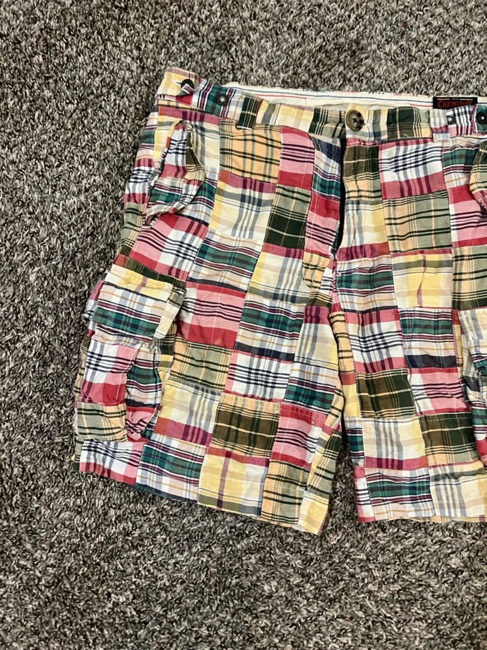 Daniel Cremieux Multicolor Madras Patchwork Cargo Shorts Beach Vacation Travel - Picture 2 of 6